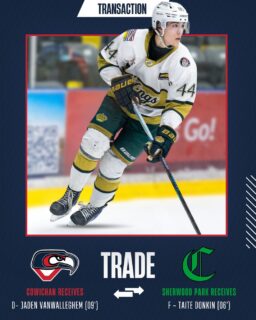Trade | The Cowichan Capitals have acquired defenceman Jaden VanWalleghem from the Sherwood Park Crusaders in exchange for forward Taite Donkin.

The 6-foot-1, 179-pound defender joins the Capitals after making his BCHL debut last season with the Powell River Kings, collecting 14 assists in 46 games as a rookie.

Welcome to Cowichan, Jaden!

📰 Read the full release on our website.

📸 @lathanuelf_photos