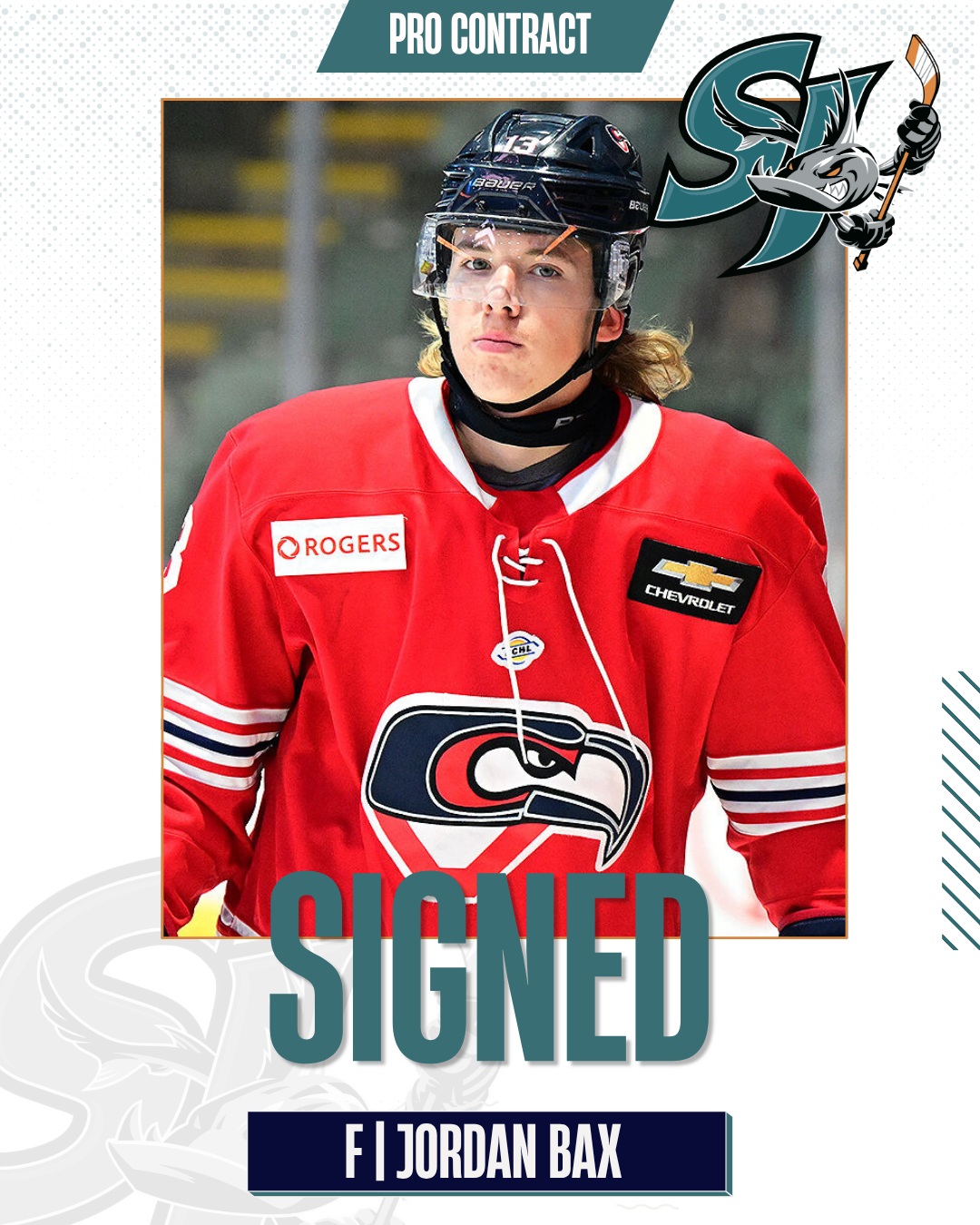 Congratulations, Jordan! π
Former Cowichan Capitals forward Jordan Bax has signed an American Hockey League contract with the San Jose Barracuda, the primary affiliate of the NHL's San Jose Sharks.
Bax suited up for the Capitals during the 2024-25 season, recording 41 points (15 goals, 26 assists) in 54 games.
Congratulations, Jordan, and best of luck as you begin your professional career!