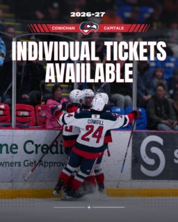 TICKETS ARE ON SALE!

Individual game tickets for the 2026-27 Cowichan Capitals season are now available online!

It all starts with a huge Opening Weekend at the Cowichan Community Centre:

🏒 Friday, Sept. 18 | 7 PM vs. Victoria
🏒 Saturday, Sept. 19 | 7 PM vs. Nanaimo

🎟️ Secure your individual seats or season tickets today at cowichancapitals.com

#ALLCAPS #BCHL