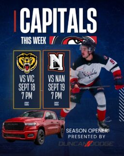 Itβs finally here β Opening Weekend!
The 2026-27 regular season gets underway this Friday as we welcome the Victoria Grizzlies to the Cowichan Community Centre for our Home Opener, presented by @duncan_dodge!
Friday, Sept. 18 | 7 PM
vs. Victoria Grizzlies
Home Opener presented by Duncan Dodge
Saturday, Sept. 19 | 7 PM
vs. Nanaimo Clippers
See you at the CCC. Letβs get this season started! π΄βͺπ΅
ποΈ Tickets available now at cowichancapitals.com