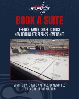 CATCH THE CAPS FROM THE BEST SEAT IN THE HOUSE
Looking for a different way to experience a Capitals game?
Book a private suite at the Cowichan Community Centre and enjoy the game with friends, family, coworkers or clients from your own space!
Whether itβs a birthday, staff night, client outing or just a night at the rink with your crew, make your next Caps game a little more special.
π Private suite for a Capitals home game
π» Food & beverage options available
ποΈ Great for groups, businesses and special occasions
π
Limited availability throughout the 2026-27 season
π© Interested in booking a suite? Contact cowichancapitals.com/suites for more information!