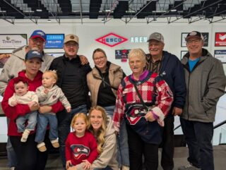 It was a road trip that felt like home for a lot of our boys. Thanks to so many Capitals' families for joining us on the road in Alberta! 

It was cool seeing so many of our jerseys so far away from the Cowichan Community Centre! Most of them made the trip for all four Alberta games this week!

To start, here's our Captain Slade Firkus' family, pictured at the BCHL showcase which was relatively close to their hometown of Irma, AB.

Forward Tristan Gravenor's fan club visiting from Quebec and Alberta, pictured at lunch during the BCHL Showcase.

Forward Kole Keen's fan club visiting from Saskatchewan, pictured shortly after he scored the OT game winner in Brooks!

Forward Mack Blue's fan club visiting from North Dakota, pictured in Okotoks!

Forward Kristian Lacelle's fan club visiting from Saskatchewan, pictured in Okotoks.

Defenseman Casper Lang's fan club flew up from Minnesota for the road trip, pictured in Okotoks.

Forward Brendan Finley's fan club travelled up from Chicago to check out the Alberta games! Pictured at the BCHL showcase.

Forward Roan Burgess with his fan club from Saskatchewan! Pictured in Brooks.

Forward Kayden Turner with his fan club who drove out from Winnipeg!